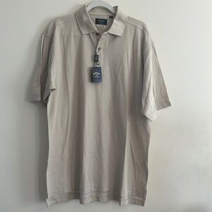 Callaway Golf Polo 60s Two Ply Mercerized Pima Cotton‎ L Preppy Casual Men’s Tan